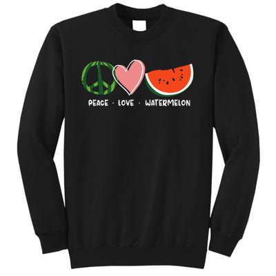 Peace Love Watermelon Happy Watermelon Day Sweatshirt