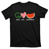 Peace Love Watermelon Happy Watermelon Day T-Shirt