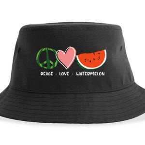 Peace Love Watermelon Happy Watermelon Day Sustainable Bucket Hat