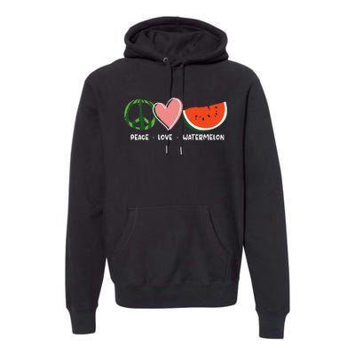 Peace Love Watermelon Happy Watermelon Day Premium Hoodie