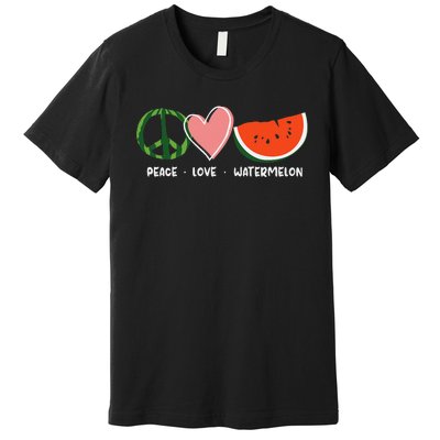 Peace Love Watermelon Happy Watermelon Day Premium T-Shirt