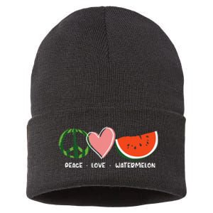 Peace Love Watermelon Happy Watermelon Day Sustainable Knit Beanie