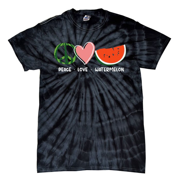 Peace Love Watermelon Happy Watermelon Day Tie-Dye T-Shirt