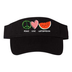 Peace Love Watermelon Happy Watermelon Day Valucap Bio-Washed Visor