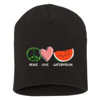 Peace Love Watermelon Happy Watermelon Day Short Acrylic Beanie