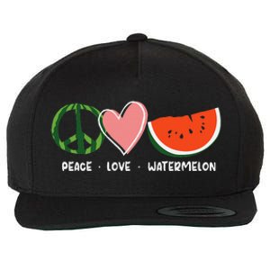 Peace Love Watermelon Happy Watermelon Day Wool Snapback Cap