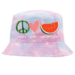 Peace Love Watermelon Happy Watermelon Day Tie-Dyed Bucket Hat