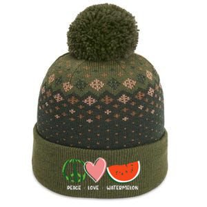 Peace Love Watermelon Happy Watermelon Day The Baniff Cuffed Pom Beanie