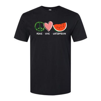 Peace Love Watermelon Happy Watermelon Day Softstyle® CVC T-Shirt