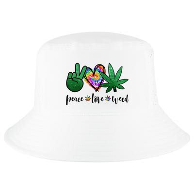 Peace Love Weed Marijuana Hippie Weed Cannabis 420 Stoner Cool Comfort Performance Bucket Hat