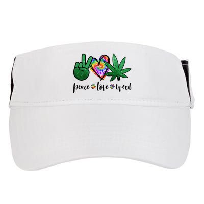 Peace Love Weed Marijuana Hippie Weed Cannabis 420 Stoner Adult Drive Performance Visor