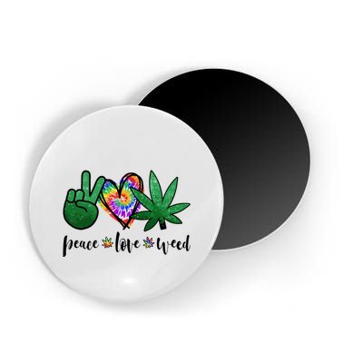 Peace Love Weed Marijuana Hippie Weed Cannabis 420 Stoner Magnet