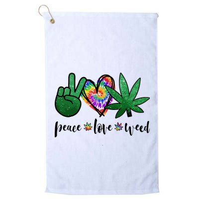 Peace Love Weed Marijuana Hippie Weed Cannabis 420 Stoner Golf Towel