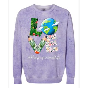 Paraprofessional Love World Earth Day Save the Planet Colorblast Crewneck Sweatshirt