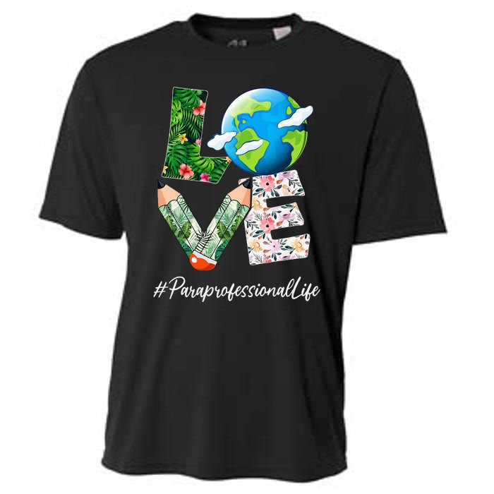 Paraprofessional Love World Earth Day Save the Planet Cooling Performance Crew T-Shirt