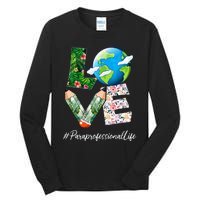 Paraprofessional Love World Earth Day Save the Planet Tall Long Sleeve T-Shirt