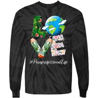 Paraprofessional Love World Earth Day Save the Planet Tie-Dye Long Sleeve Shirt