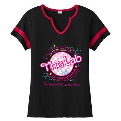 Pink Lab Week 2024 Medical Lab Science Lab Tech Team Ladies Halftime Notch Neck Tee