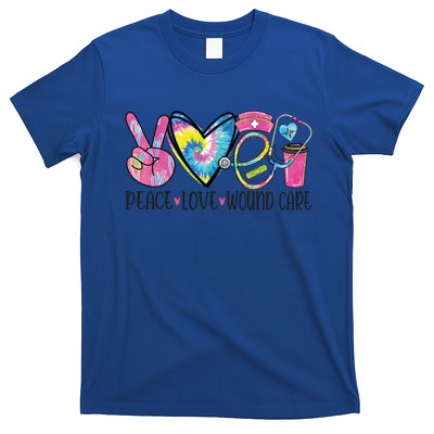 Peace Love Wound Care Nurse Nursing Heart Stethoscope Cool Gift T-Shirt