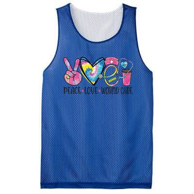 Peace Love Wound Care Nurse Nursing Heart Stethoscope Cool Gift Mesh Reversible Basketball Jersey Tank