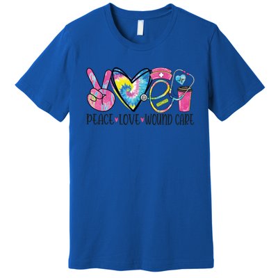 Peace Love Wound Care Nurse Nursing Heart Stethoscope Cool Gift Premium T-Shirt