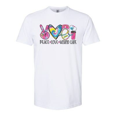 Peace Love Wound Care Nurse Nursing Heart Stethoscope Cool Gift Softstyle CVC T-Shirt