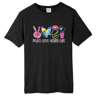 Peace Love Wound Care Nurse Nursing Heart Stethoscope Meaningful Gift Tall Fusion ChromaSoft Performance T-Shirt