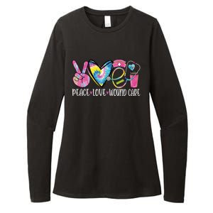 Peace Love Wound Care Nurse Nursing Heart Stethoscope Meaningful Gift Womens CVC Long Sleeve Shirt