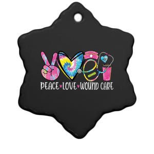 Peace Love Wound Care Nurse Nursing Heart Stethoscope Meaningful Gift Ceramic Star Ornament