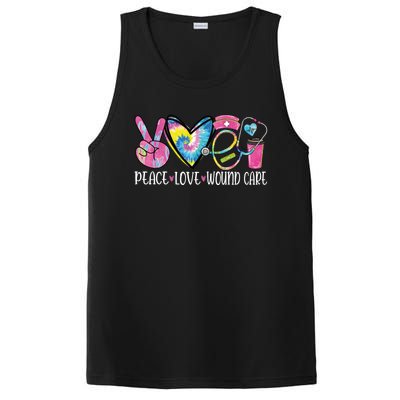 Peace Love Wound Care Nurse Nursing Heart Stethoscope Meaningful Gift PosiCharge Competitor Tank