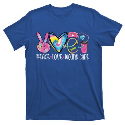 Peace Love Wound Care Nurse Nursing Heart Stethoscope Meaningful Gift T-Shirt