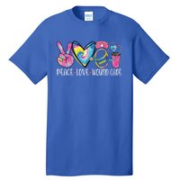 Peace Love Wound Care Nurse Nursing Heart Stethoscope Meaningful Gift Tall T-Shirt