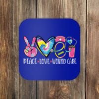 Peace Love Wound Care Nurse Nursing Heart Stethoscope Meaningful Gift Coaster