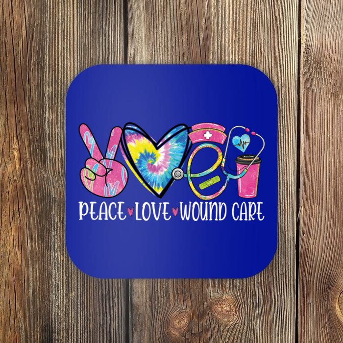 Peace Love Wound Care Nurse Nursing Heart Stethoscope Meaningful Gift Coaster