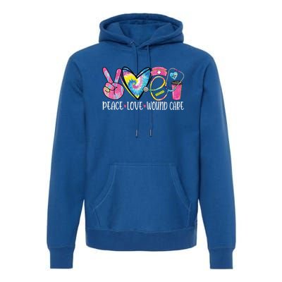 Peace Love Wound Care Nurse Nursing Heart Stethoscope Meaningful Gift Premium Hoodie