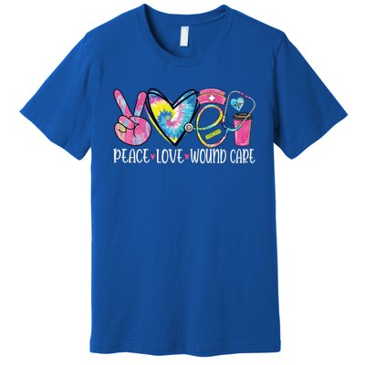 Peace Love Wound Care Nurse Nursing Heart Stethoscope Meaningful Gift Premium T-Shirt