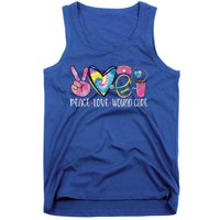 Peace Love Wound Care Nurse Nursing Heart Stethoscope Meaningful Gift Tank Top