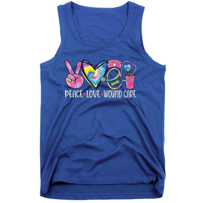 Peace Love Wound Care Nurse Nursing Heart Stethoscope Meaningful Gift Tank Top