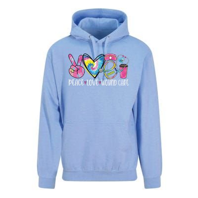 Peace Love Wound Care Nurse Nursing Heart Stethoscope Meaningful Gift Unisex Surf Hoodie