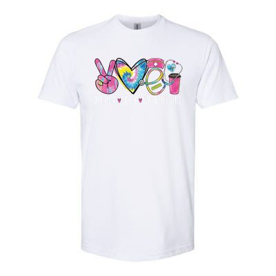 Peace Love Wound Care Nurse Nursing Heart Stethoscope Meaningful Gift Softstyle CVC T-Shirt