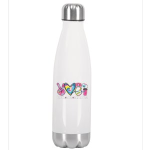 Peace Love Wound Care Nurse Nursing Heart Stethoscope Meaningful Gift Stainless Steel Insulated Water Bottle