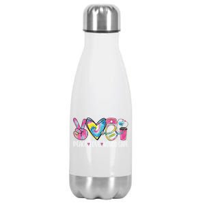 Peace Love Wound Care Nurse Nursing Heart Stethoscope Meaningful Gift Stainless Steel Insulated Water Bottle