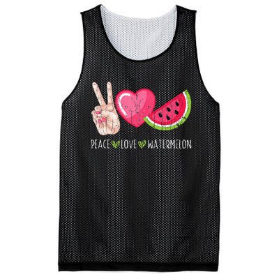 Peace Love Watermelon Funny Summer Fruit Lover Graphic Mesh Reversible Basketball Jersey Tank