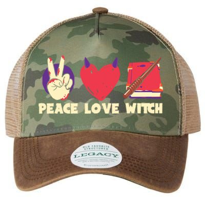 Peace Love Witch Halloween Costume Cool Gift Legacy Tie Dye Trucker Hat