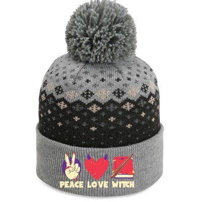 Peace Love Witch Halloween Costume Cool Gift The Baniff Cuffed Pom Beanie