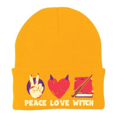 Peace Love Witch Halloween Costume Cool Gift Knit Cap Winter Beanie