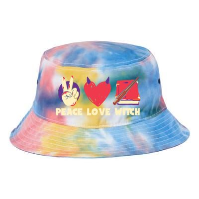 Peace Love Witch Halloween Costume Cool Gift Tie Dye Newport Bucket Hat