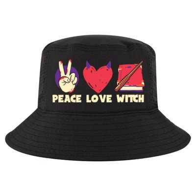 Peace Love Witch Halloween Costume Cool Gift Cool Comfort Performance Bucket Hat