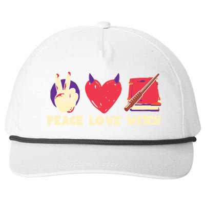 Peace Love Witch Halloween Costume Cool Gift Snapback Five-Panel Rope Hat