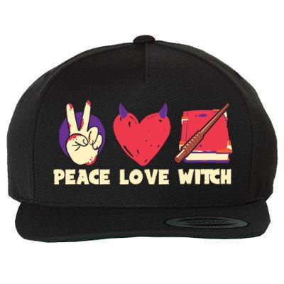 Peace Love Witch Halloween Costume Cool Gift Wool Snapback Cap